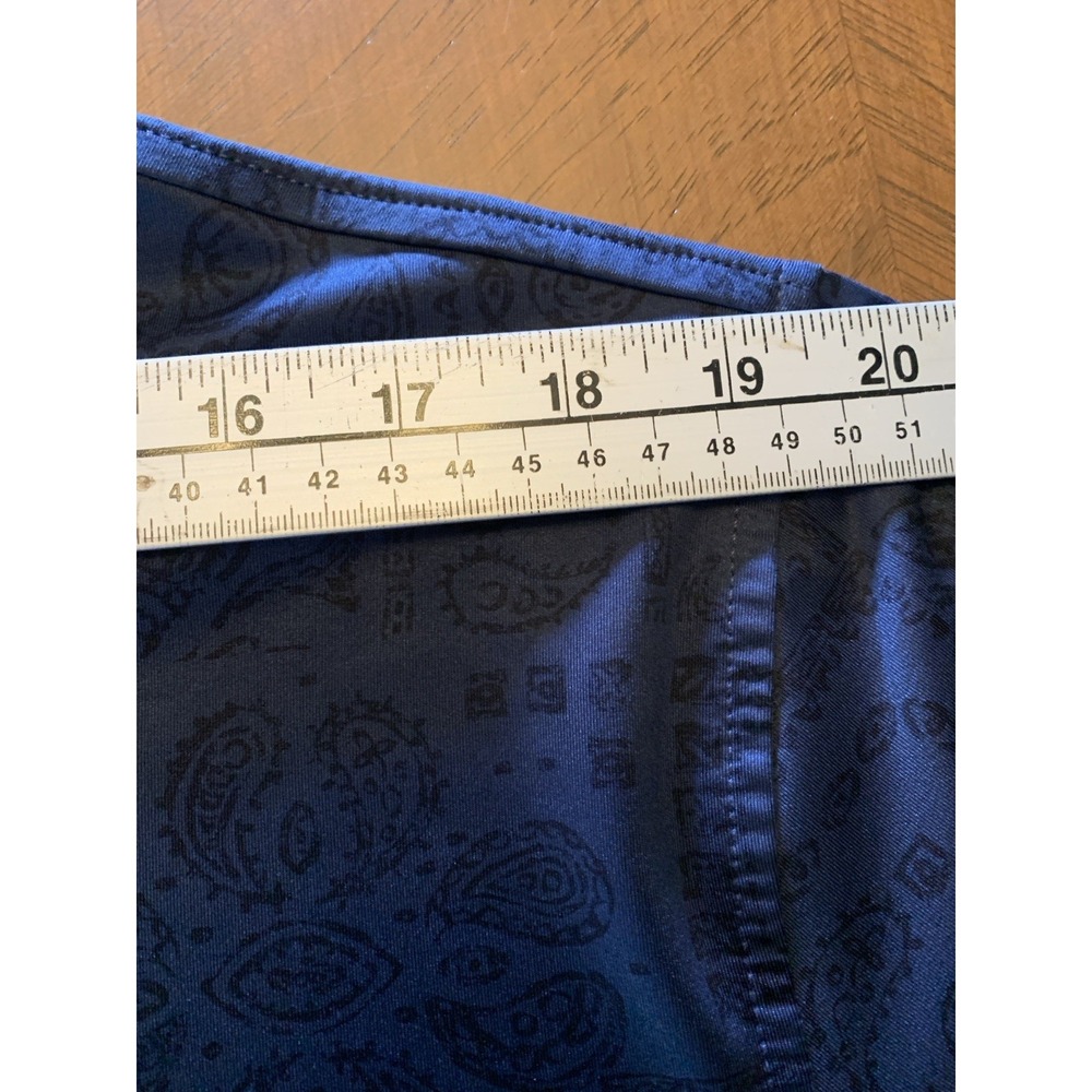 Peter Millar Summer Comfort Men's Polo L Short Sleeve Dark Blue Paisley - Picture 16 of 16